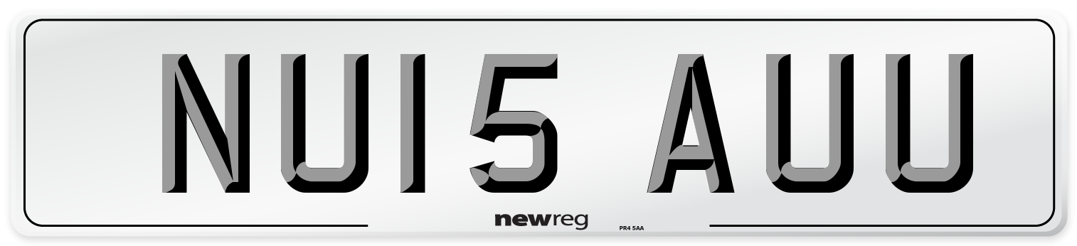 NU15 AUU Number Plate from New Reg
